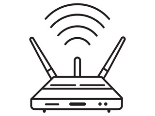  Wi Fi Router Network Signal Icon Vector.