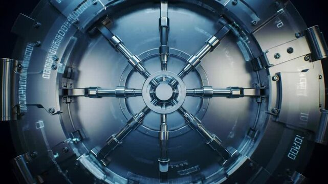 Futuristic Bank Vault Door: Digital Security and Protection