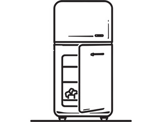 Basic freezer icon in line art style