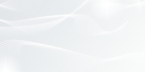 white and gray abstract background with flowing lines