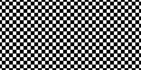 Black and white checkered pattern . Chess pattern . Black and white square background . Checkered wallpaper . Vector illustration