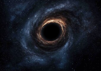 Mysterious Black Hole in Deep Space with Surrounding Stars and Gas