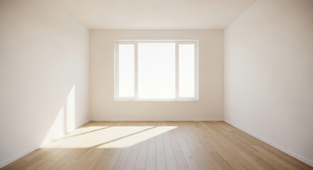 Empty Room with Sunlight Streaming Through Window