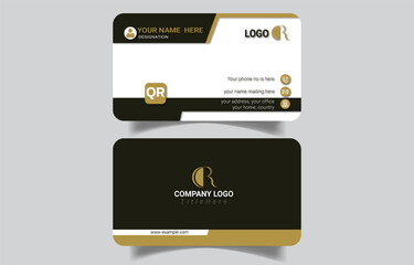 Minimal Yellow and Black Business Card