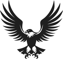 Majestic Eagle Silhouette Vector Art  Landing Wings Down Nature Design