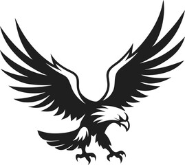Majestic Eagle Silhouette Vector Illustration  Graceful Landing  Wings Down  Isolated