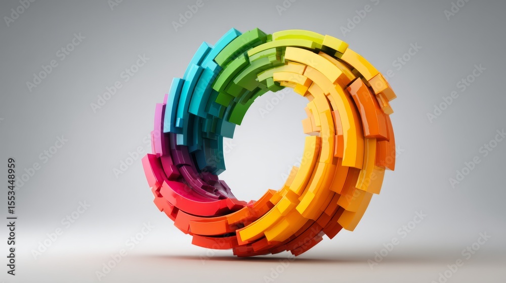 Poster A dynamic D pie chart with swirling segments, creating an engaging visual that represents changing market conditions and real-time data analysis.