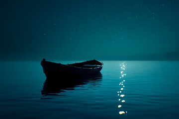 a boat floating on top of a body of water