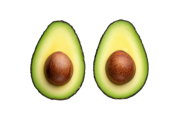 Two avocado halves, close-up