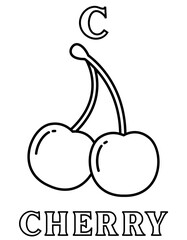 Cherry Coloring Page
