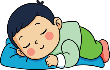cute baby cartoon sleeping design vector illustration