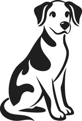 Dog Silhouette Vector Art  Sitting Profile  Floppy Ears Pet Illustration
