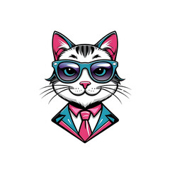 cartoon cat with a bow
