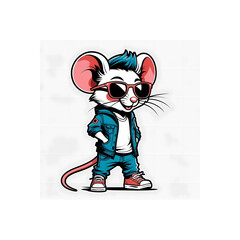 cartoon mouse with a skateboard © Ricky Hermawan