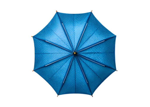 Top View of Blue Umbrella with Radiating Dot Pattern – Minimalist Weather Accessory