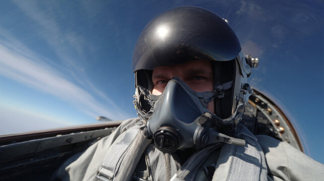 Pilot in a fighter jet.