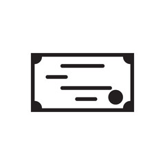 Diploma certificate icon. Minimalist document with stamp symbol of certification.