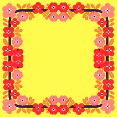 pink background with a frame