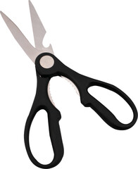 scissors cutting on transparent background