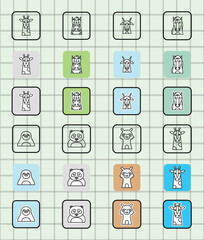 Flat Design Animal Icons amp Silhouettes Zoo Domestic Farm and Hunting Vector Packs