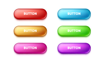 Set color round button, frame label, event web element. Vector illustration