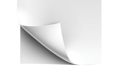 Realistic curls of the corners of a paper page on a transparent background with shadow, curled corners of a sheet of paper. The white edges of the vector stickers are curved. Corners of paper scroll