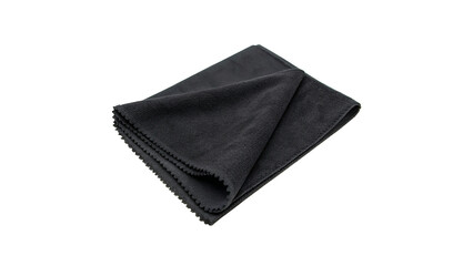 black microfibre lens cleaning cloth isolated on transparent background	