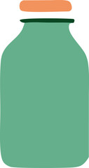 A simple stylized illustration of a green jar with a dark green rim and an orange lid presented against a white background