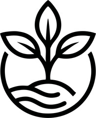 Garden shop logo in monoline style, clean continuous line floral design, perfect for signage andlabels