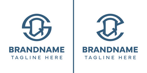 Letters SQ and ZQ Monogram Logo, suitable for any business with SQ QS ZQ QZ initials