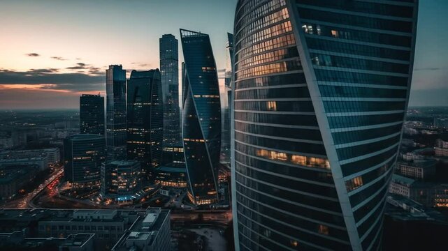 Moscow International Business Center at Dusk