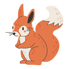 Wild animal isolated, cute forest animal, kids vector, cartoon style illustration