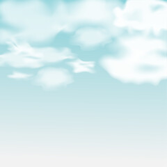 realistic sky with clouds on blue background