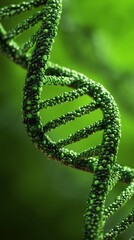 Green DNA Helix 3D Illustration