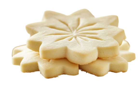 Traditional butter cookie featuring smooth scalloped edges and crisp texture embodying homemade charm and nostalgic sweet indulgence isolated on transparent background PNG