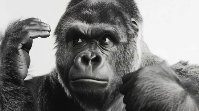 gorilla portrait, AI generated video