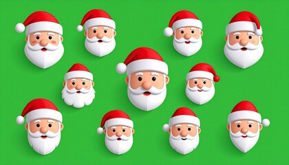 christmas sleigh 3D vector icon set, on a blue background