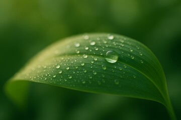 Morning Dew on Leaf in Natural Light