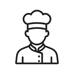 Chef Icon Showing a Cook with Professional Uniform and Toque Hat Symbolizing Restaurant Service Excellence and Culinary Expertise