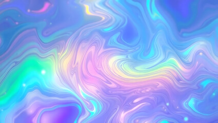 Obraz premium Abstract Pastel Swirls Iridescent Fluid Art Background