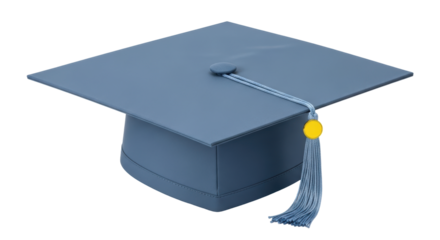 Isolated Blue Graduation Cap