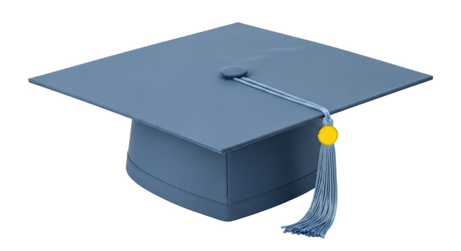 Isolated Blue Graduation Cap - Powered by Adobe