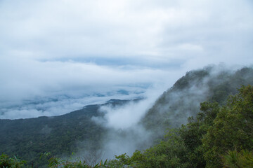 clouds in the mountains