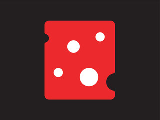 Simple Flat Bright Cheese Slice Food Block Icon Graphic Illustration