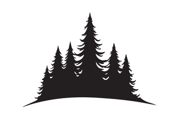 Fototapeta premium Pine Tree Forest Silhouette 
