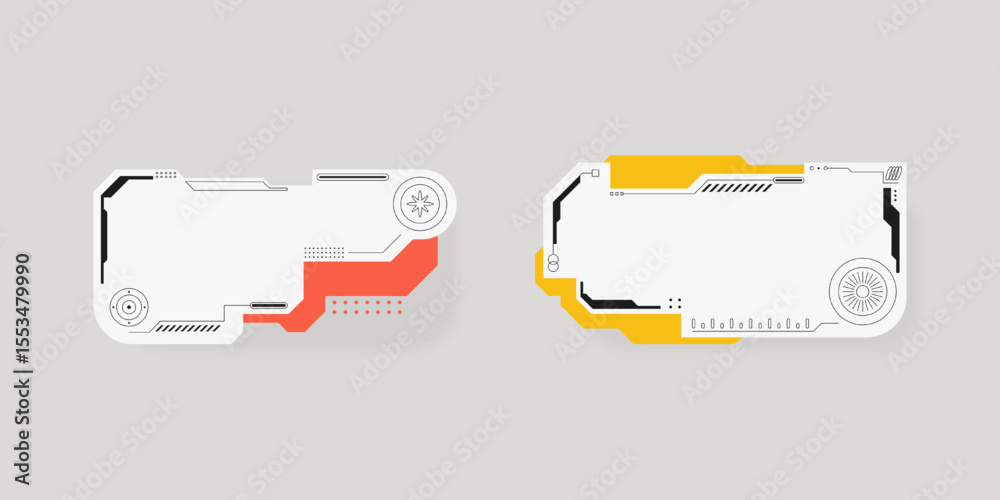 Poster futuristic interface ui elements. futuristic hud elements. hud interface set. vector illustration.