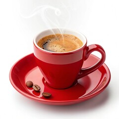 Fototapeta premium cup of coffee on white background