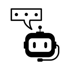chatbot icon, technology vector icon, with transparent background
