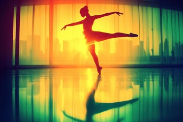 Naklejka premium silhouette of a dancing girl