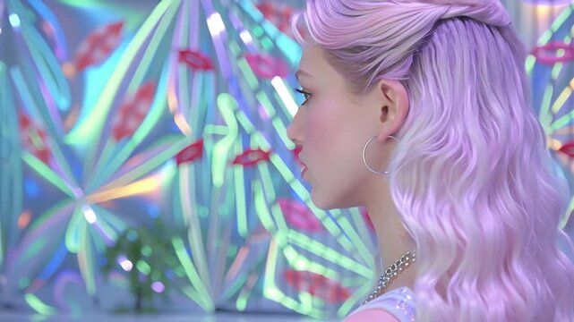 Pastel punk loops, cinematic pan across punk zine collage on wall, soft punk aesthetics with soft punk visuals and soft punk styling in retro-futuristic ambient animation